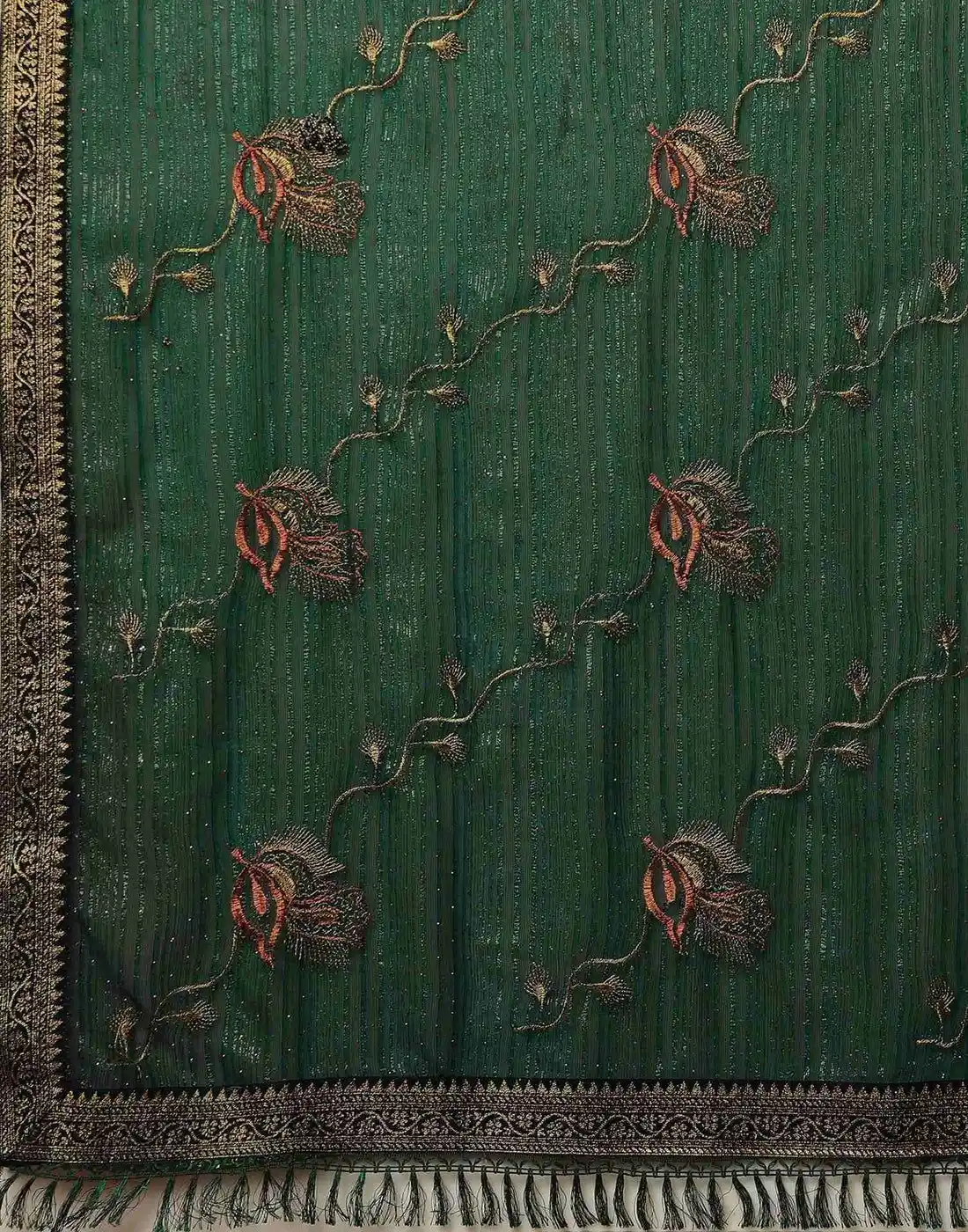Tryloom Georgette Stone Work Embellished Saree 9