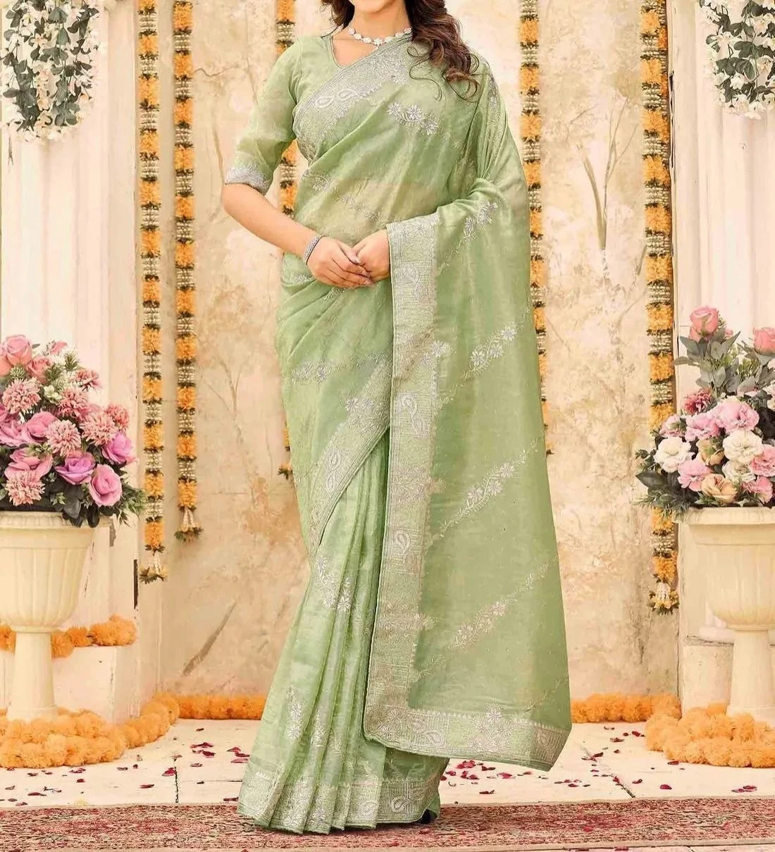 Tryloom Tissue Silk Embroidery Embellished 2