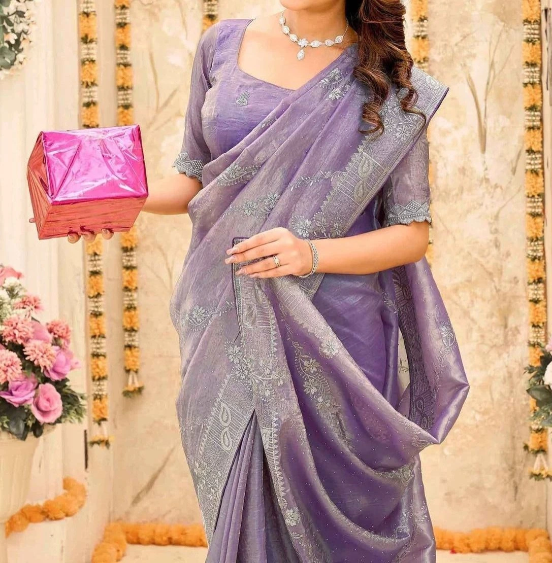 Tryloom Tissue Silk Embroidery Embellished 3