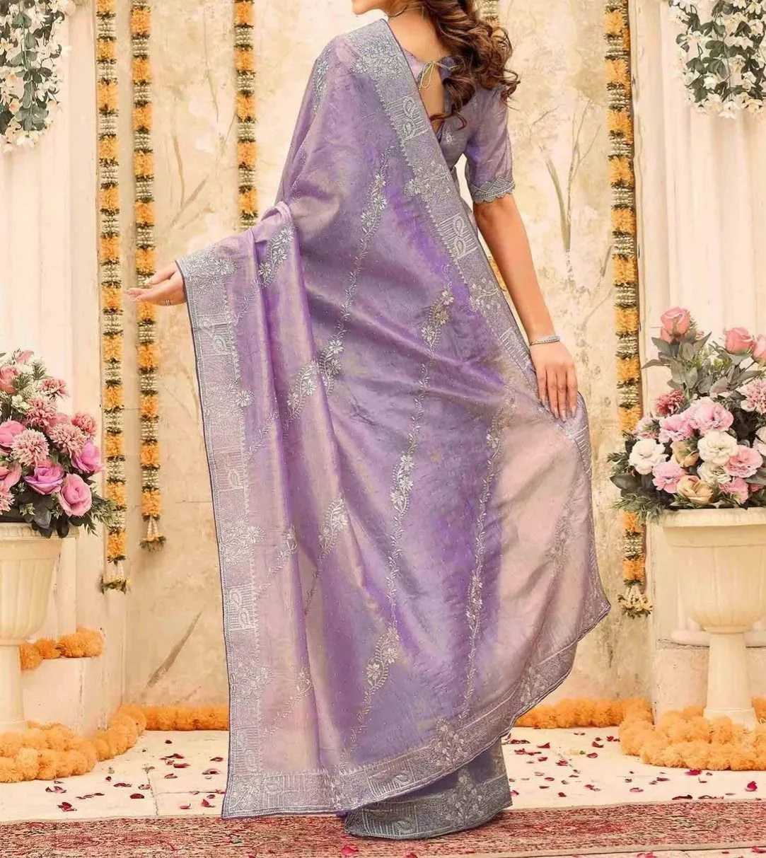 Tryloom Tissue Silk Embroidery Embellished 7