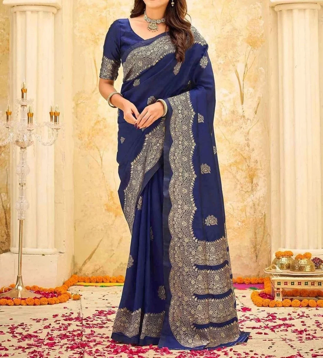 Tryloom Silk Woven Banarasi Saree 1