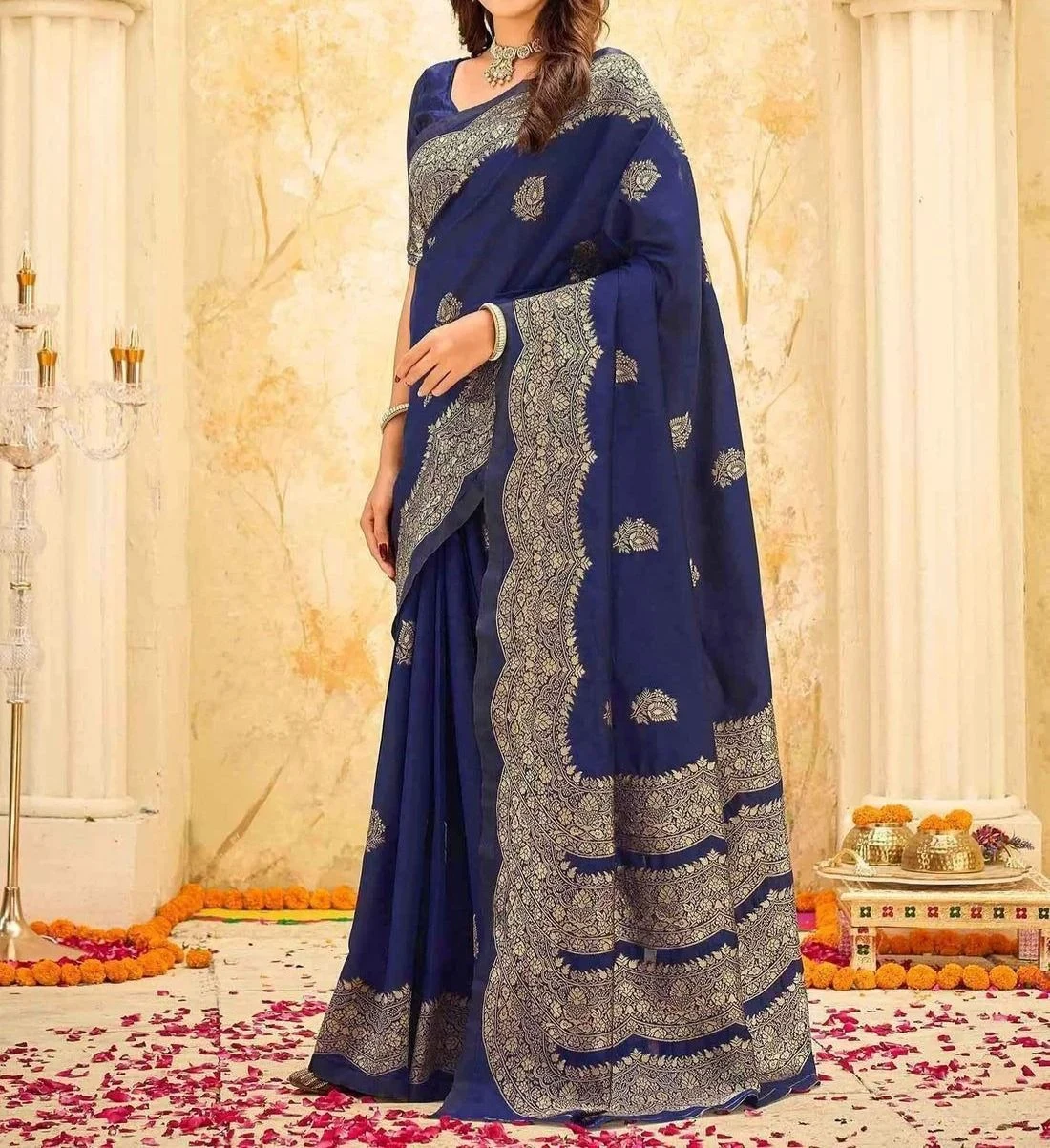 Tryloom Silk Woven Banarasi Saree 4