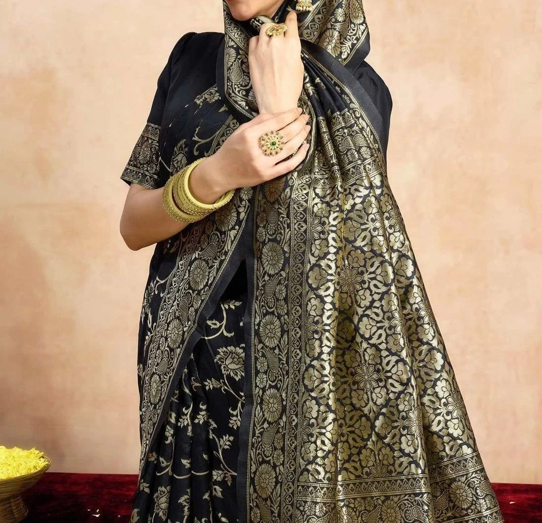 Tryloom Silk Woven Banarasi Saree 6