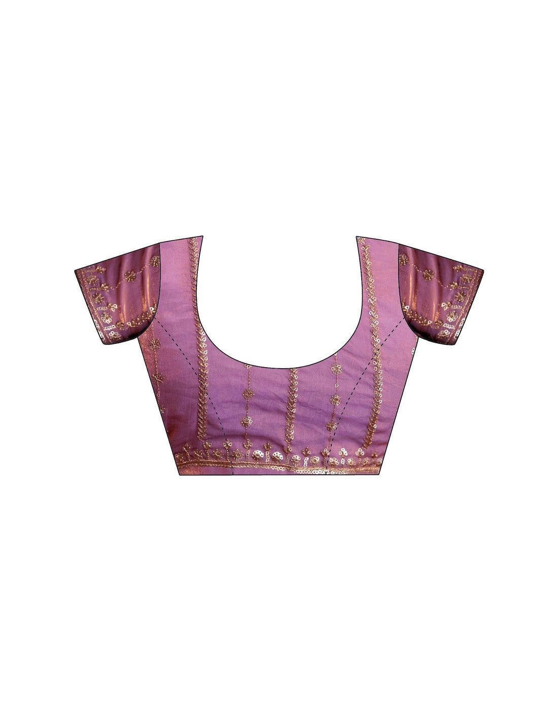 Tryloom Mauve Silk Sequence Embroidery Saree 6