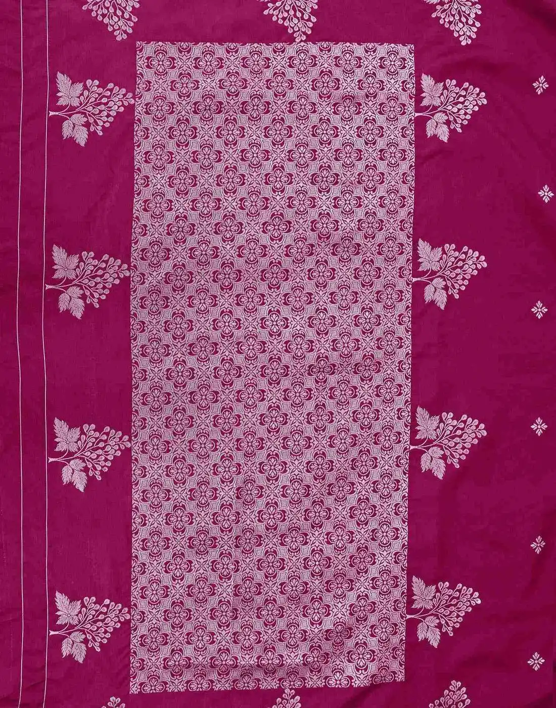 Tryloom Rani Pink Silk Woven Banarasi Saree 6