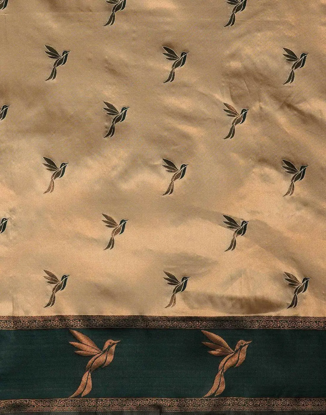 Tryloom Beige Silk Woven Banarasi Saree 6