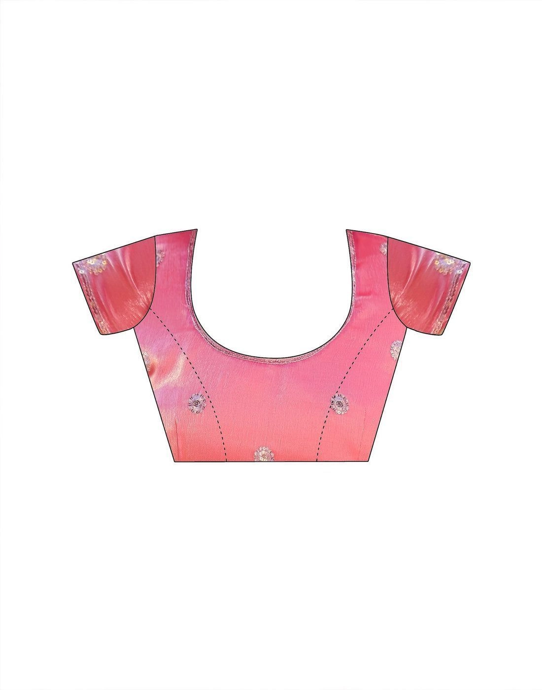 Tryloom Pink Shimmer Chiffon Sequence Embroidery saree 10