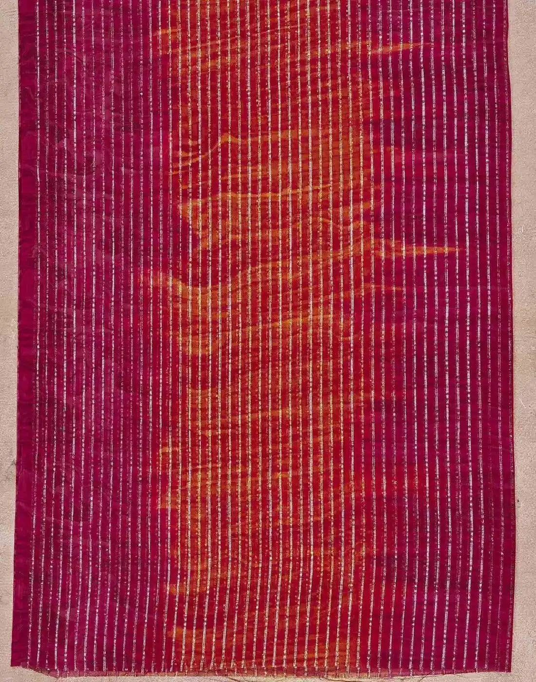 Tryloom Dark Pink Georgette Zari Stripe Saree 6