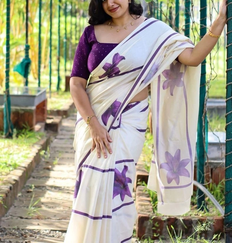 Tranding Tryloom Lavender Stripes Pure cotton digital printed 7