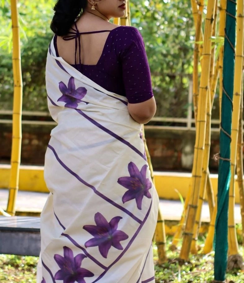 Tranding Tryloom Lavender Stripes Pure cotton digital printed 4