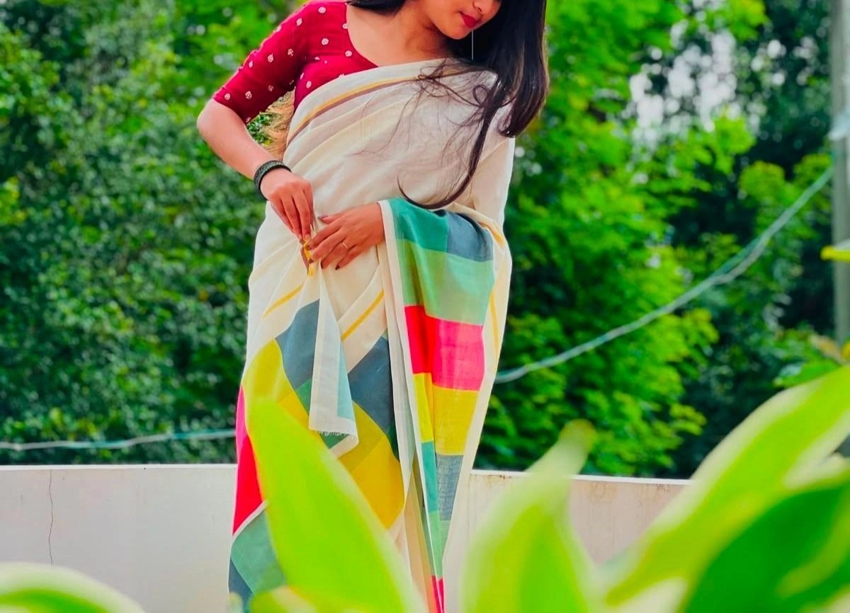 Trending Tryloom Madras Check Pure Cotton Digital Printed Saree. 12