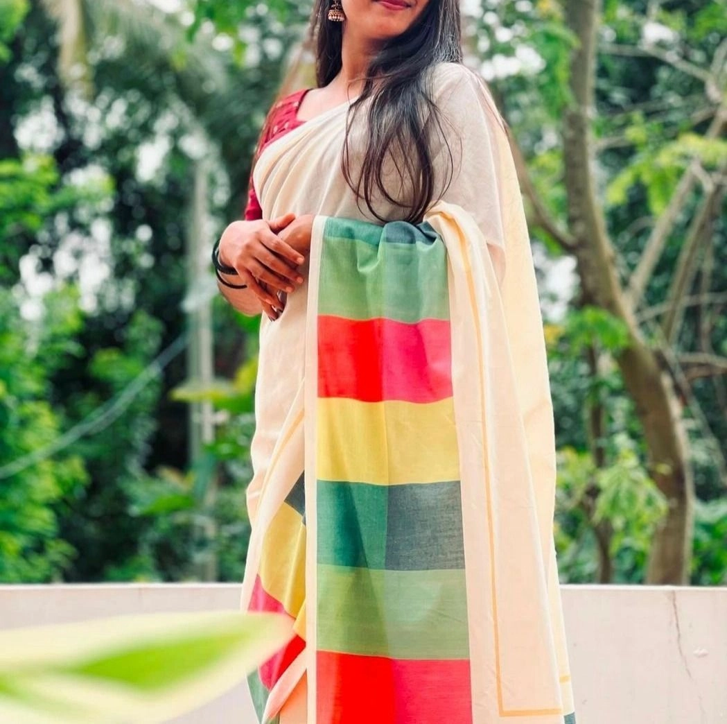 Trending Tryloom Madras Check Pure Cotton Digital Printed Saree. 8