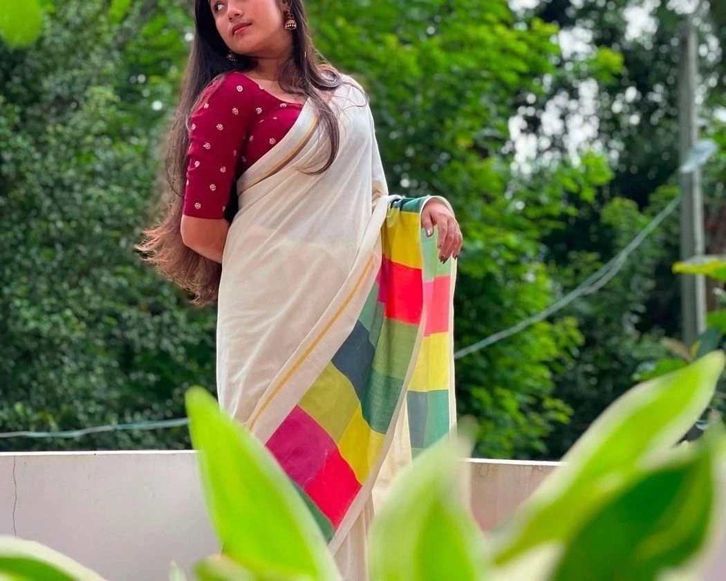 Trending Tryloom Madras Check Pure Cotton Digital Printed Saree. 7