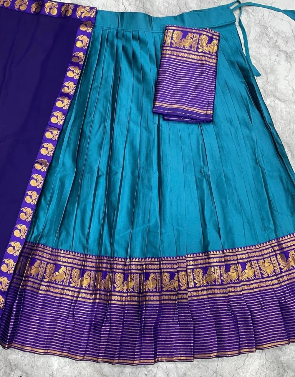 Tryloom Royal Peacock Kanjivaram Silk Lehenga Set | Premium Zari Weaving Designer Ethnic Wear | Wedding & Festive Collection 2
