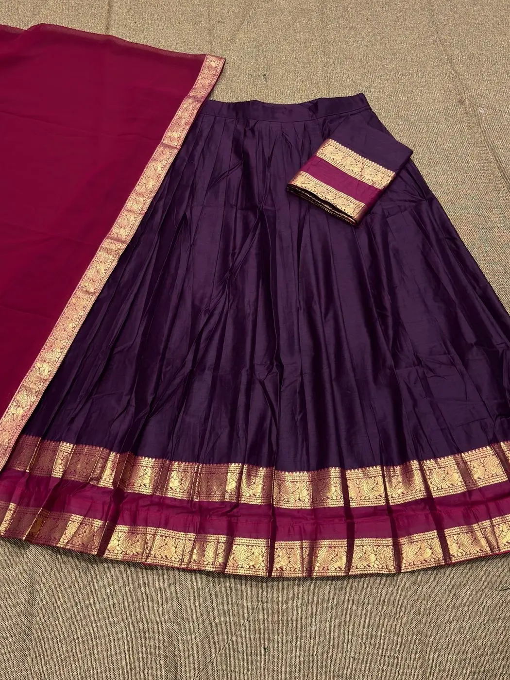 Tryloom Royal Kanchi Cotton Zari Weave Lehenga Set – Premium Traditional Ethnic Party Wear Lehenga for Women 4