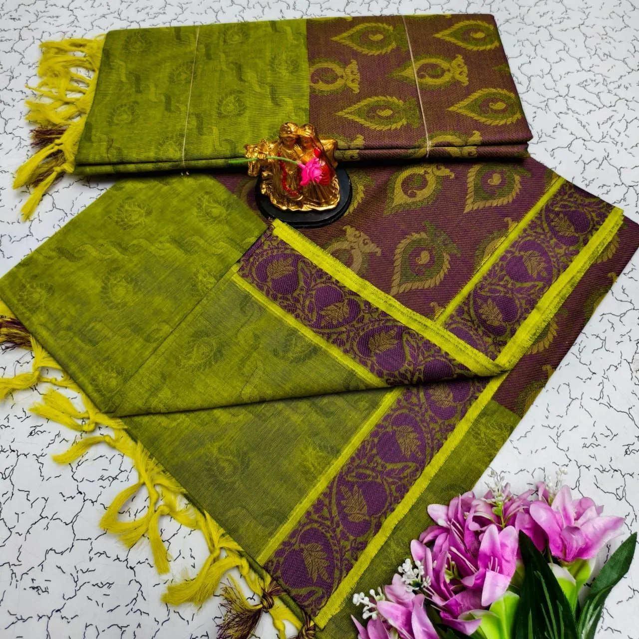 Tryloom Grand Thread Pallu Pure Cotton Saree – Premium Designer Cotton Saree for Women | Traditional & Office Wear 1