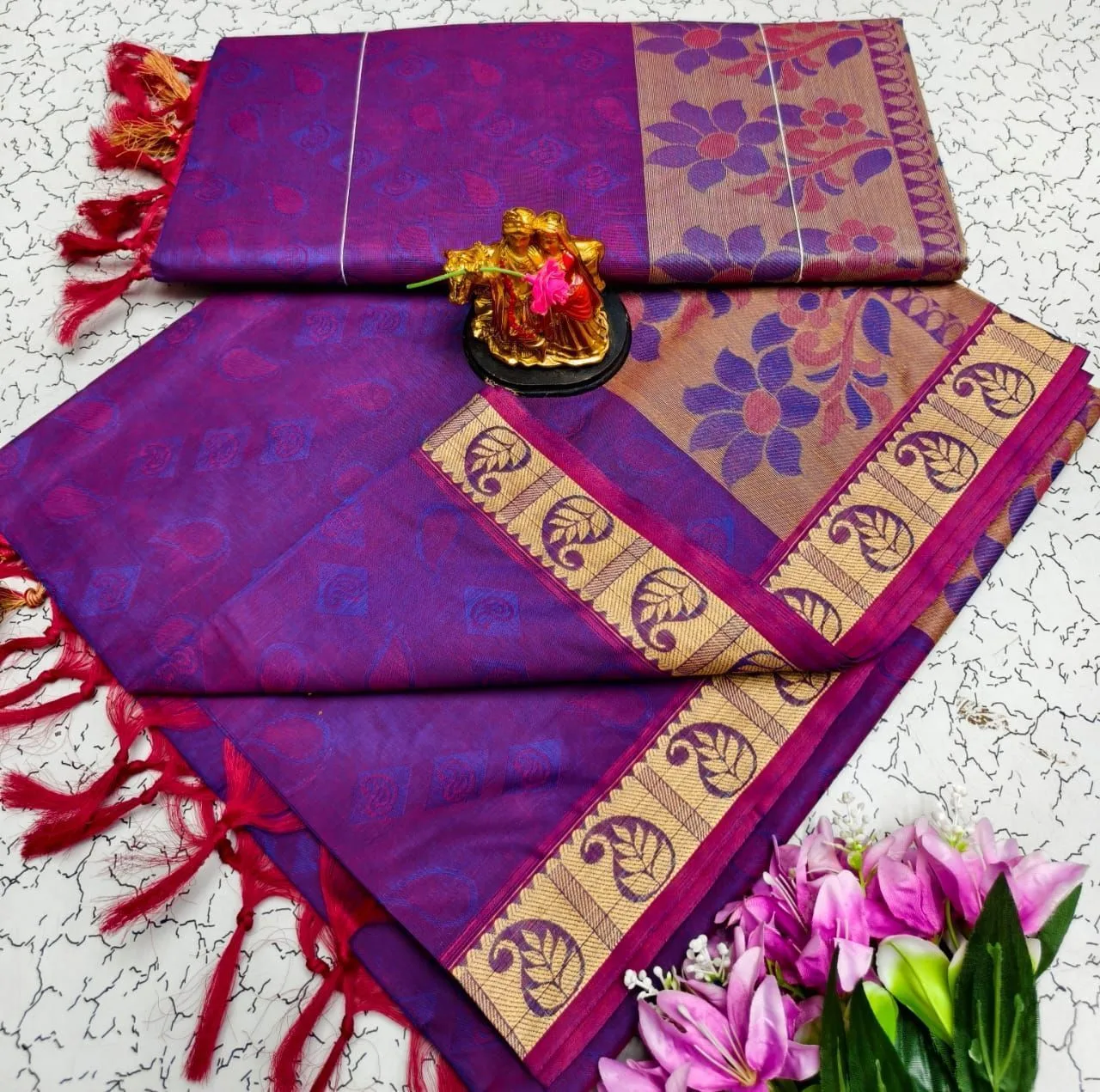 Tryloom Grand Thread Pallu Pure Cotton Saree – Premium Designer Cotton Saree for Women | Traditional & Office Wear 3