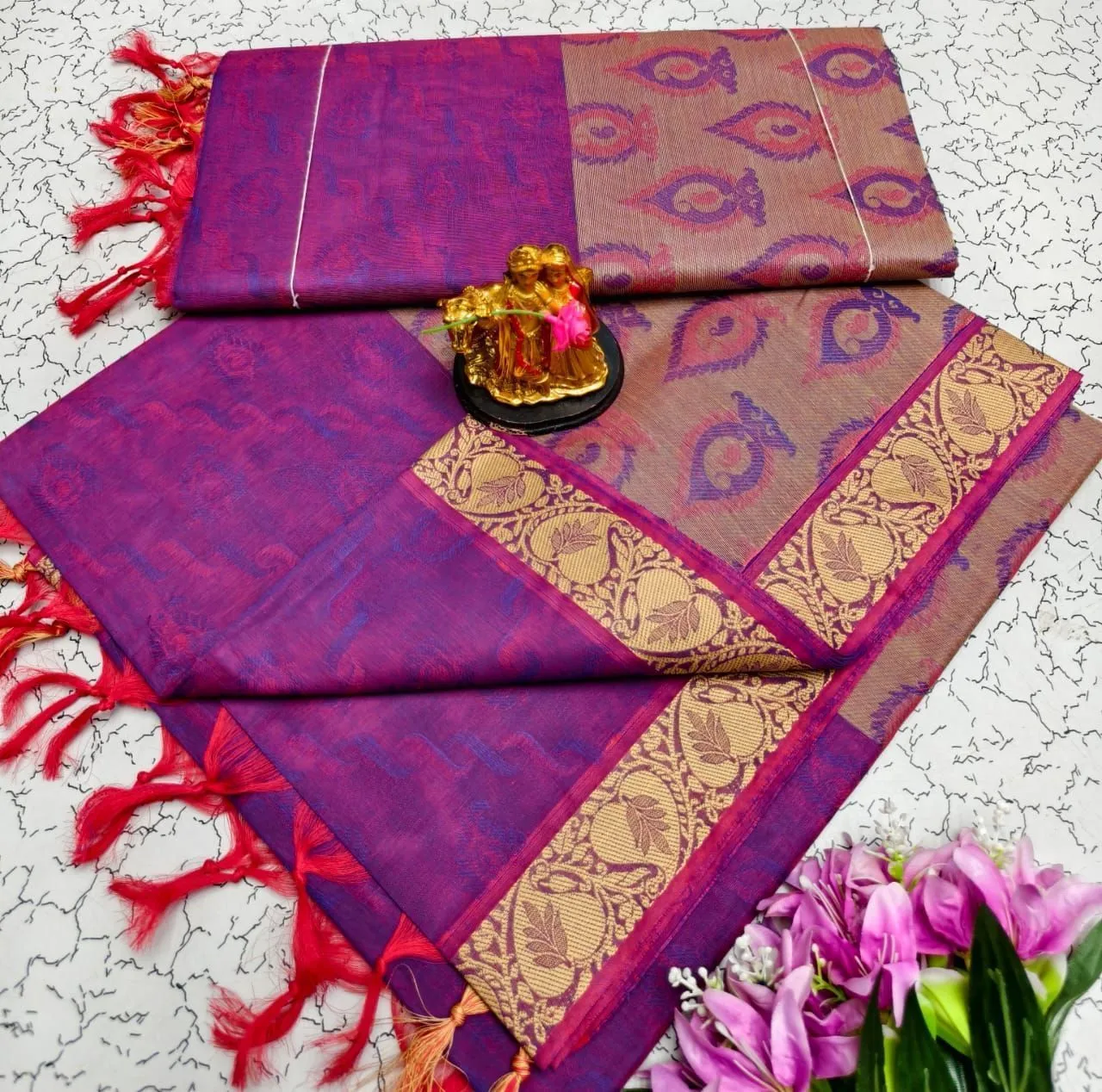 Tryloom Grand Thread Pallu Pure Cotton Saree – Premium Designer Cotton Saree for Women | Traditional & Office Wear 8