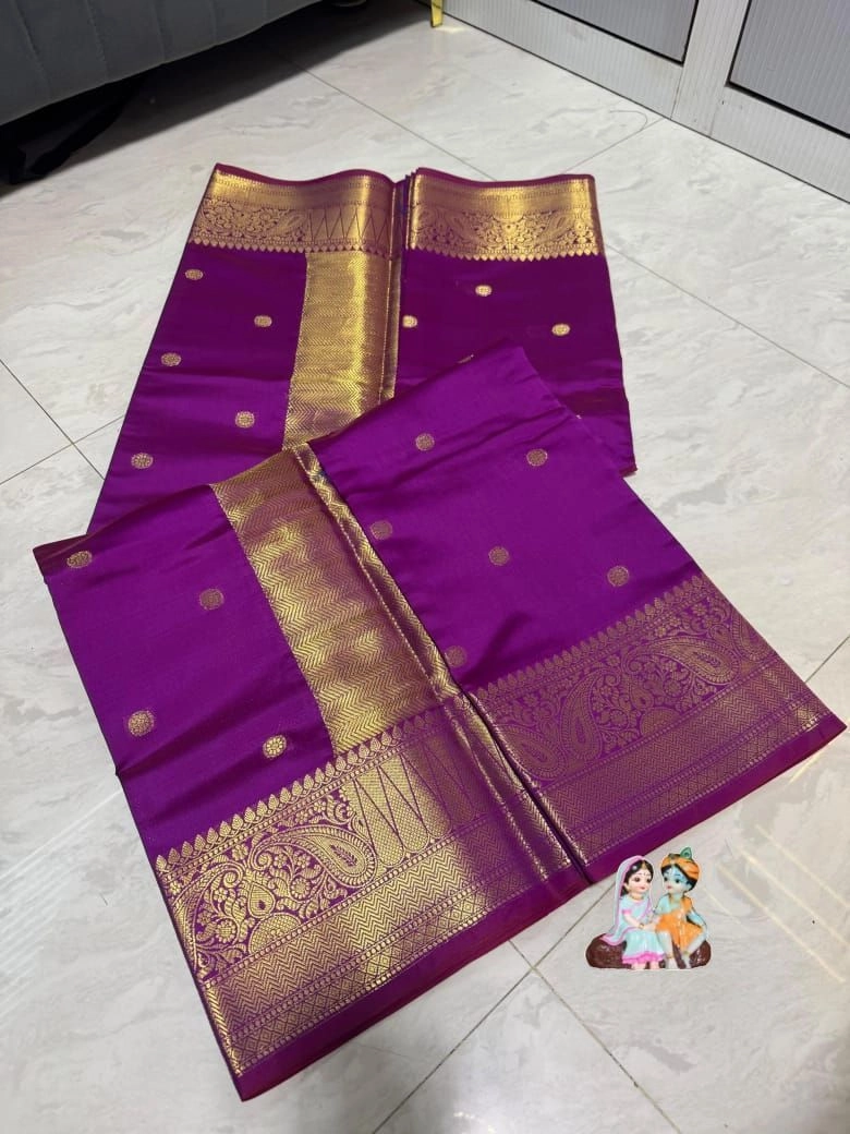Tryloom Royal Semi Kanchivaram Silk Party Wear Saree – Premium Designer Pallu Wedding & Festive Saree for Women 3