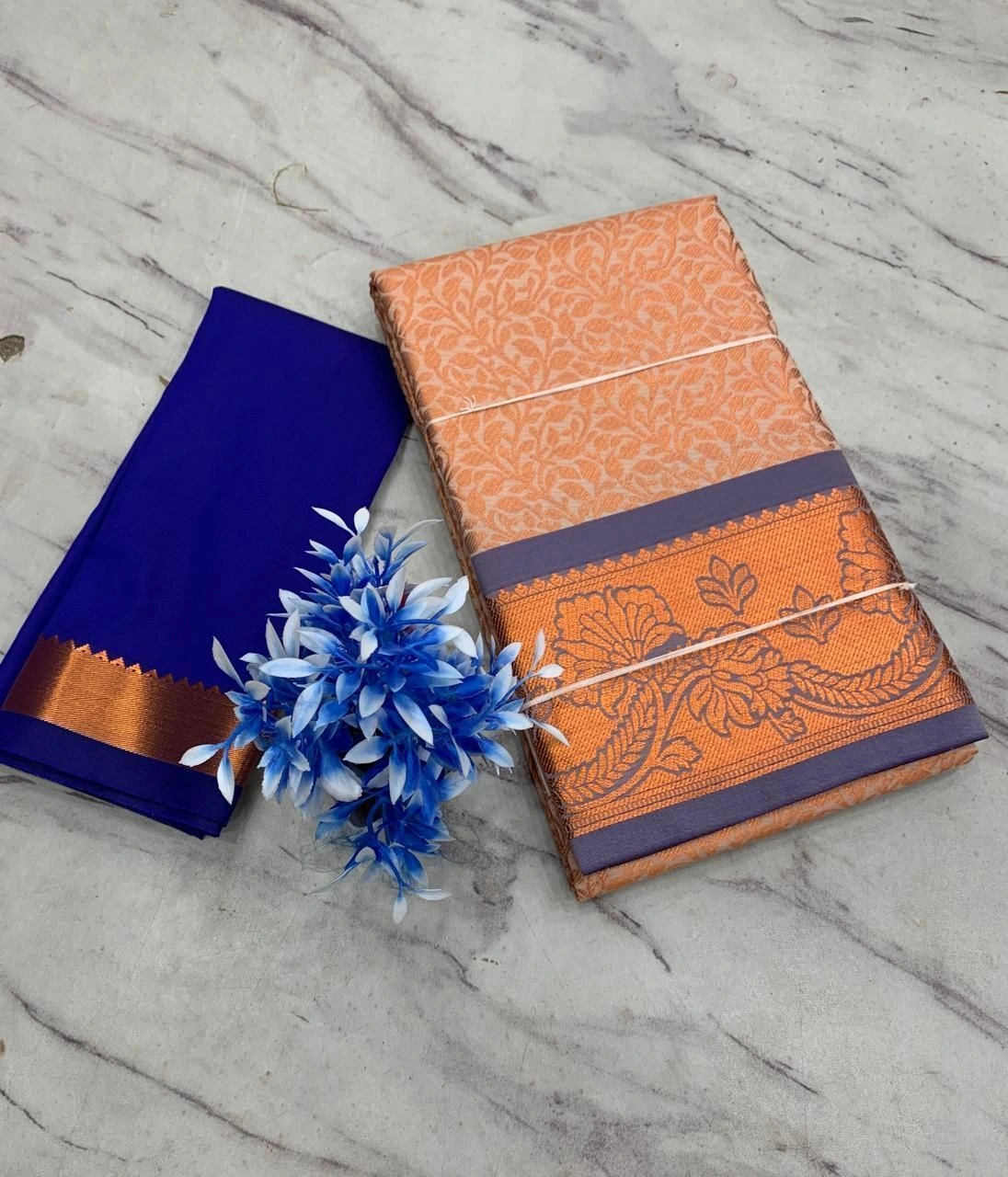 Tryloom Premium Jacquard Silk Pavadai Material with Contrast Blouse – Designer Ethnic Pattu Pavadai Set for Girls & Women 5