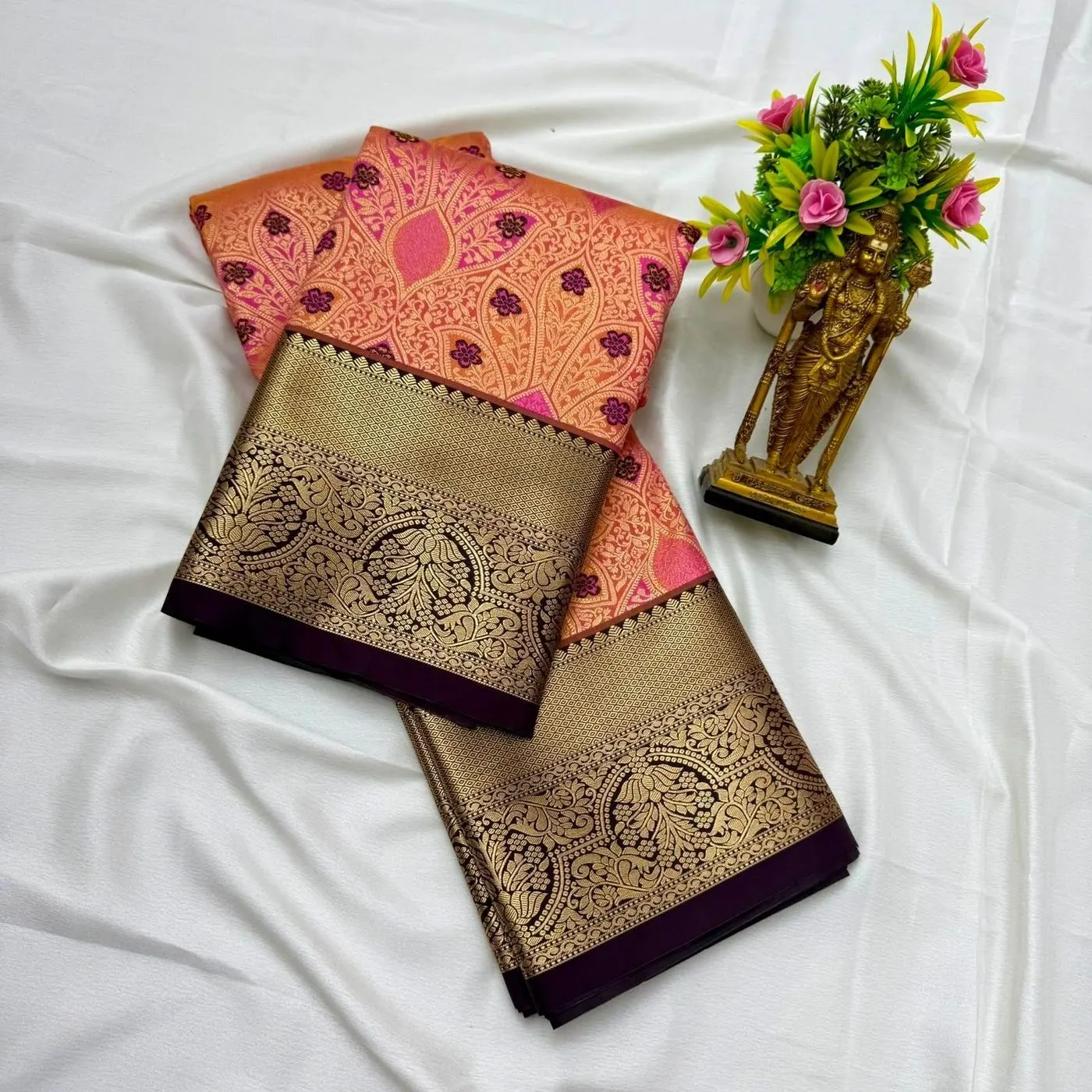 Tryloom Royal Electronic Jacquard Meena Work Saree – Premium Copper Zari Designer Silk Saree with Rich Pallu 5
