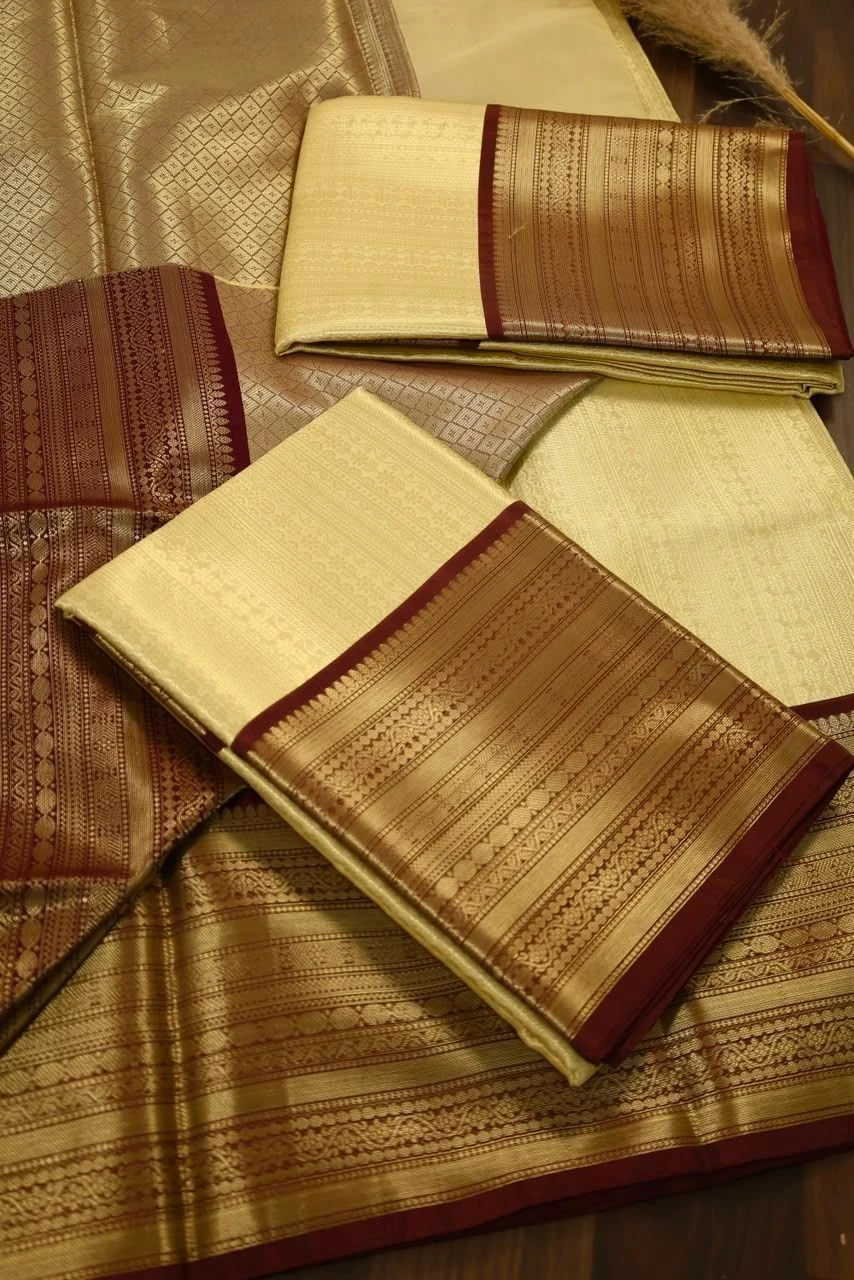 Tryloom Banarasi Semi Katan Soft Silk Saree – Premium Mango Booti Zari Weave with Designer Rich Pallu & Brocade Blouse 1