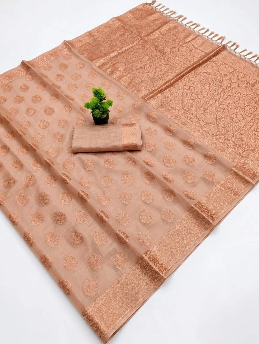 Tryloom Fancy Shimmer Thread Putta Work Saree – Premium Lightweight Designer Saree with Rich Pallu & Tusser Work 2