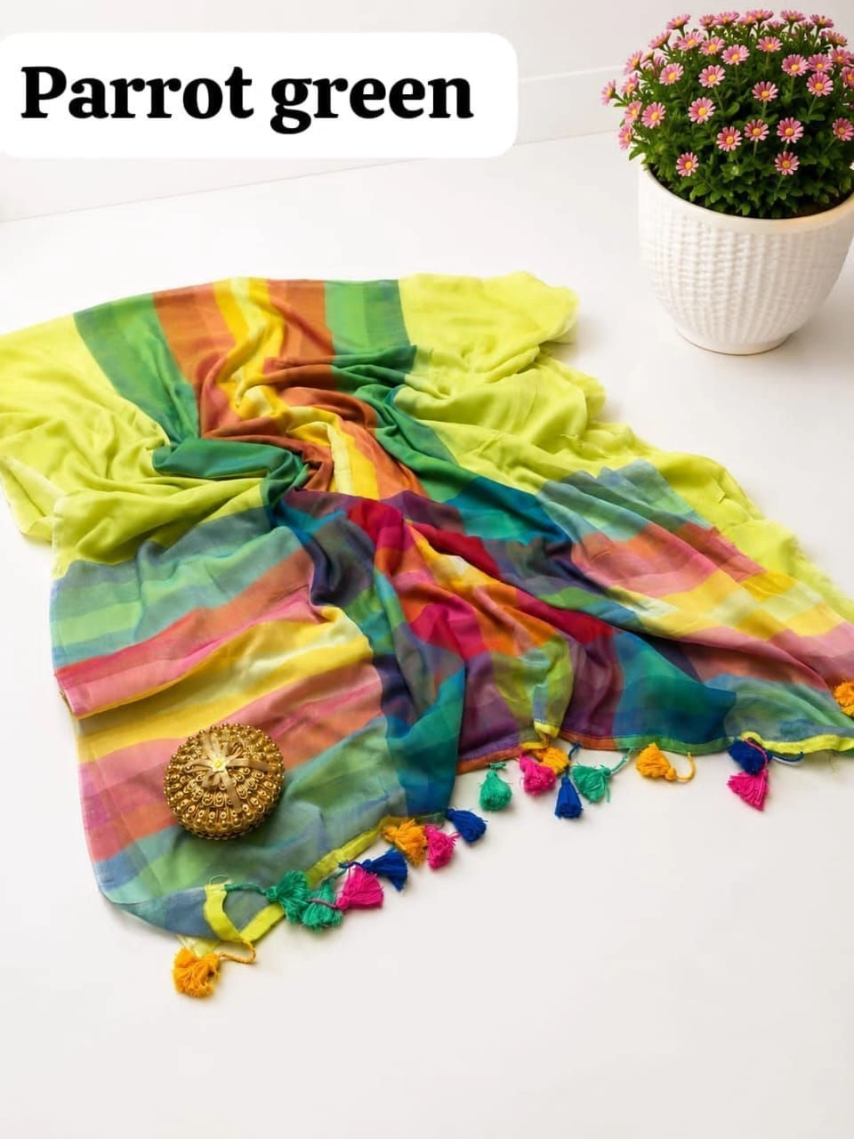 Tryloom Premium Slub Khadi Cotton Multi-Colour Checked Saree – Soft Lightweight Designer Casual & Festive Wear Saree 10