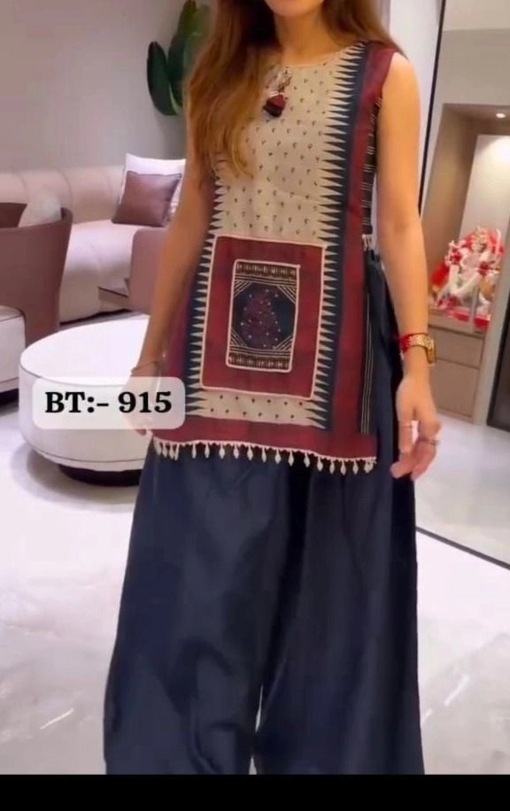 Tryloom Anamika Muslin Silk Designer Co-Ord Suit Set | Premium Festive Kurti with Roman Silk Pant | Elegant Ethnic Wear 6