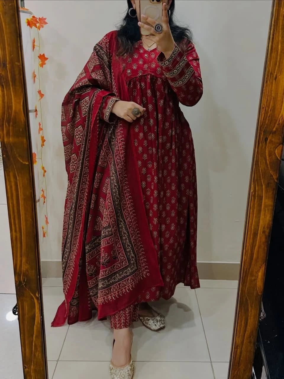 Tryloom Heritage Bloom Cotton Kurti Set | Premium Hand Work Cotton Kurti with Pant & Dupatta | Festive Ethnic Wear Collection 1