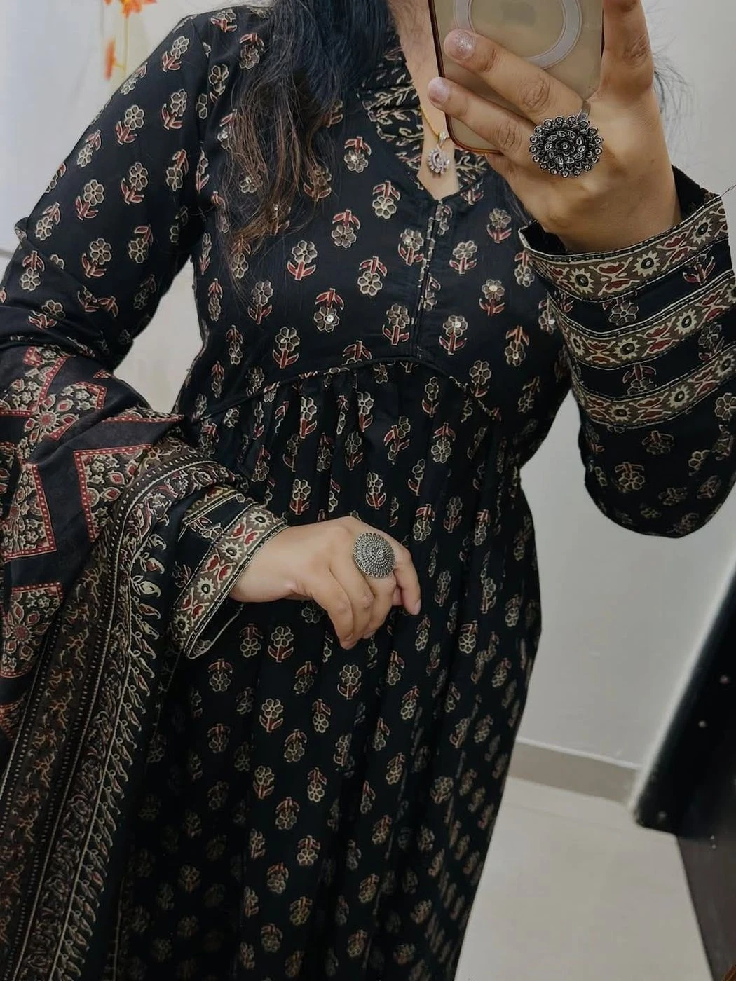 Tryloom Heritage Bloom Cotton Kurti Set | Premium Hand Work Cotton Kurti with Pant & Dupatta | Festive Ethnic Wear Collection 6