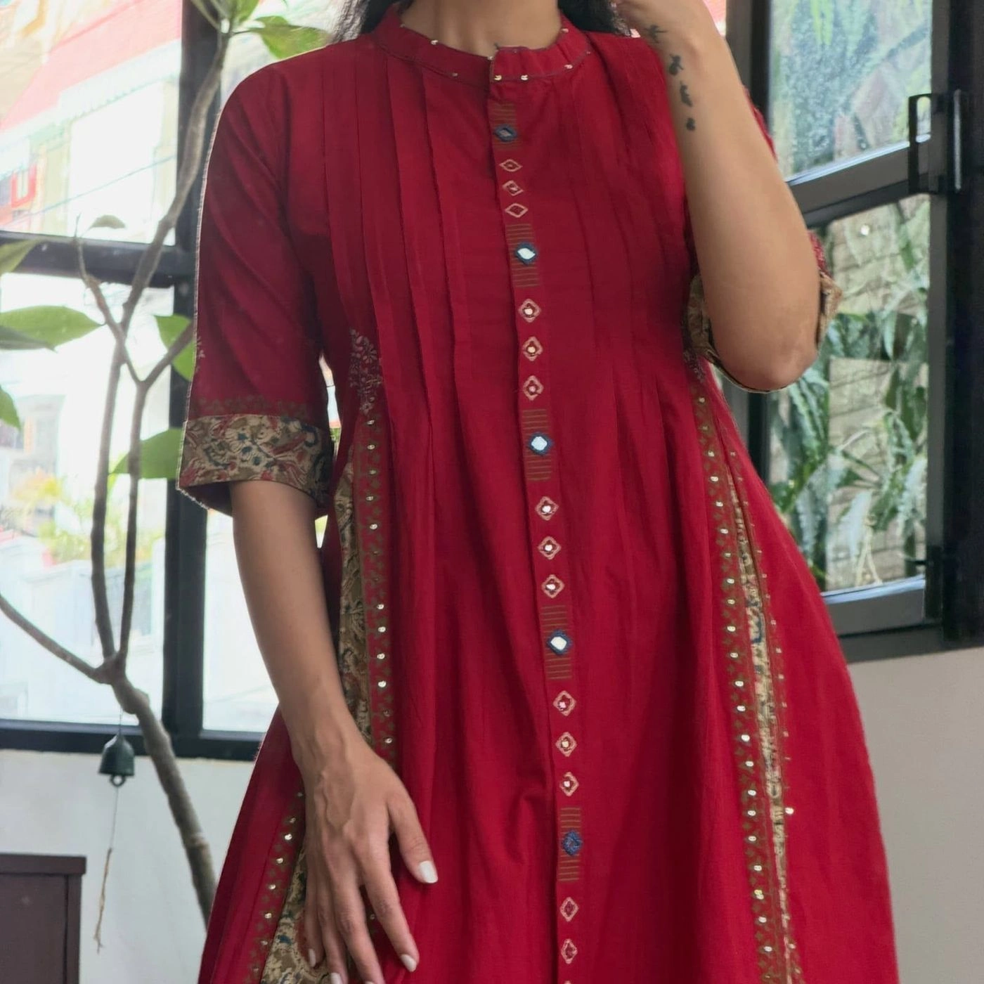 Tryloom Summer Luxe Pintex Cotton Kurti | Premium Sequin Work Office Wear Kurti | Elegant Daily Wear Collection 3