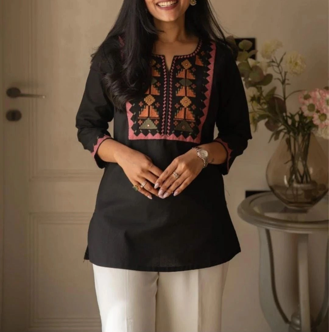 Tryloom Heritage Embroidered Pure Cotton Kurti Pant Set | Premium Festival Wear | Elegant Office & Casual Ethnic Collection 3