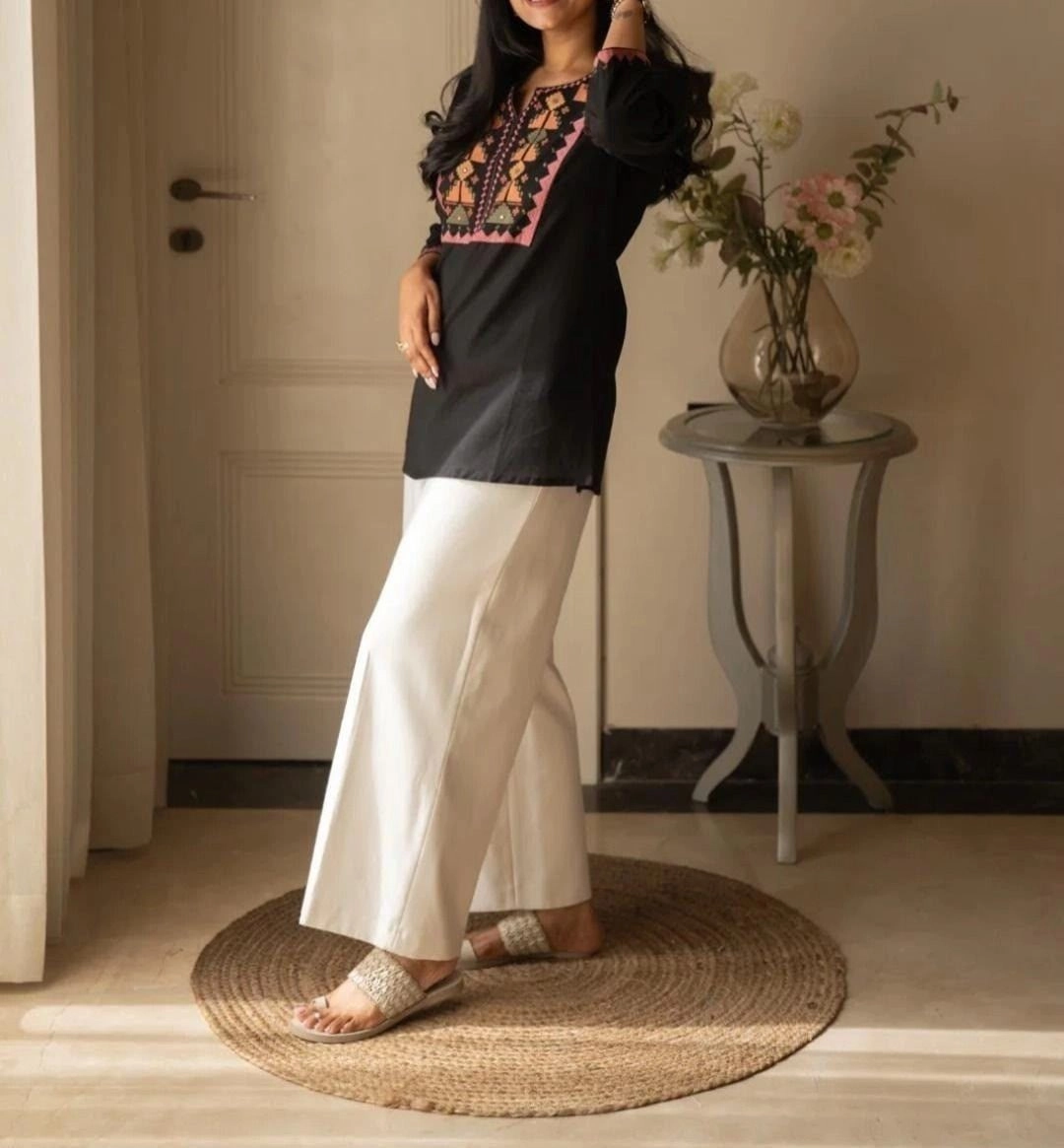 Tryloom Heritage Embroidered Pure Cotton Kurti Pant Set | Premium Festival Wear | Elegant Office & Casual Ethnic Collection 2
