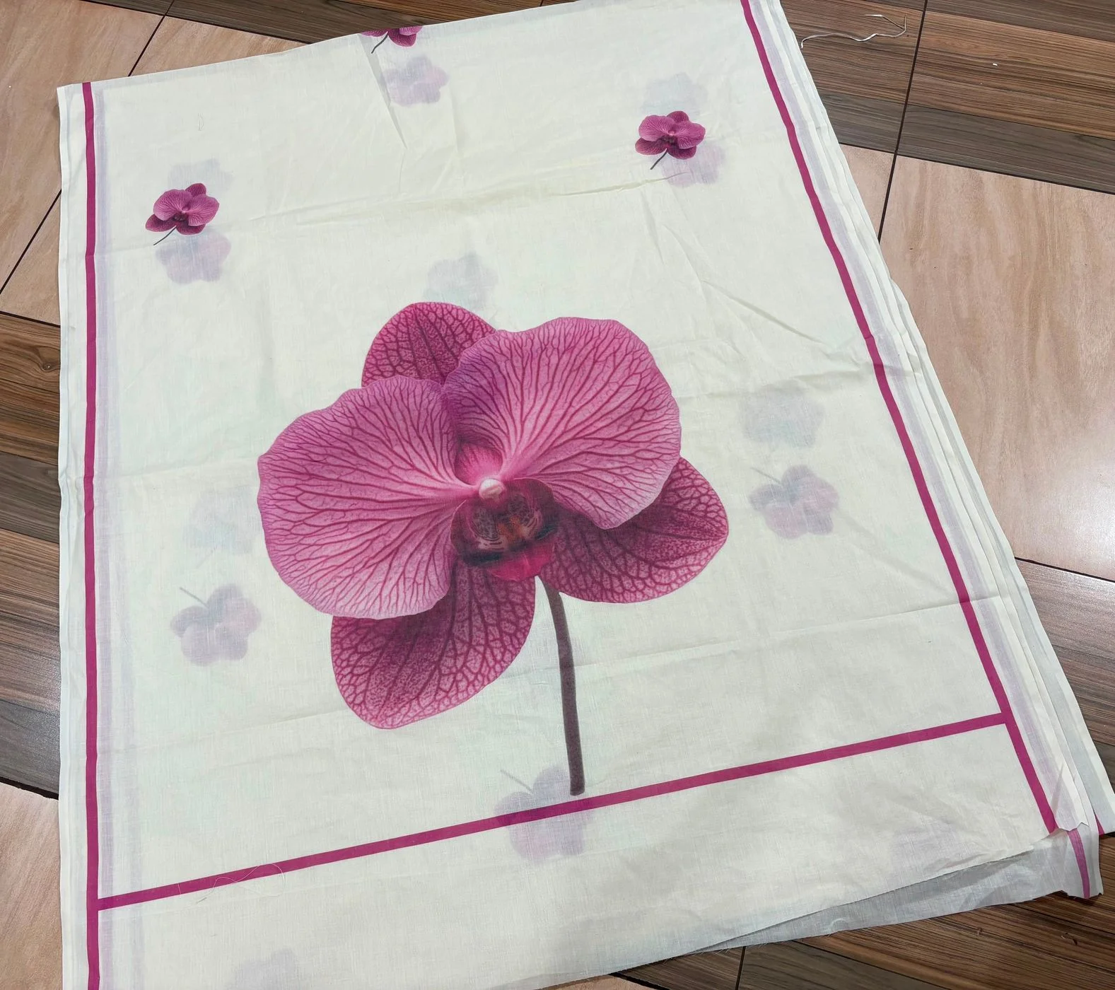 Tryloom Pink Blossom Premium Digital Printed Cotton Saree | Elegant Floral Cotton Saree | Kerala Traditional & Office Wear Collection 5