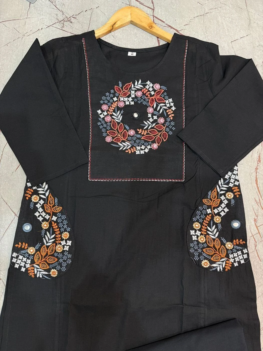 Tryloom Royal Heritage Premium Cotton Straight Kurti Palazzo Set | Designer Embroidered Ethnic Co-ord Set for Women 3