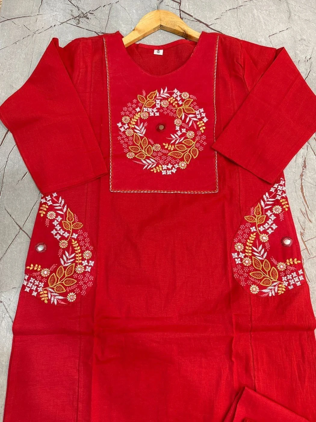 Tryloom Royal Heritage Premium Cotton Straight Kurti Palazzo Set | Designer Embroidered Ethnic Co-ord Set for Women 3