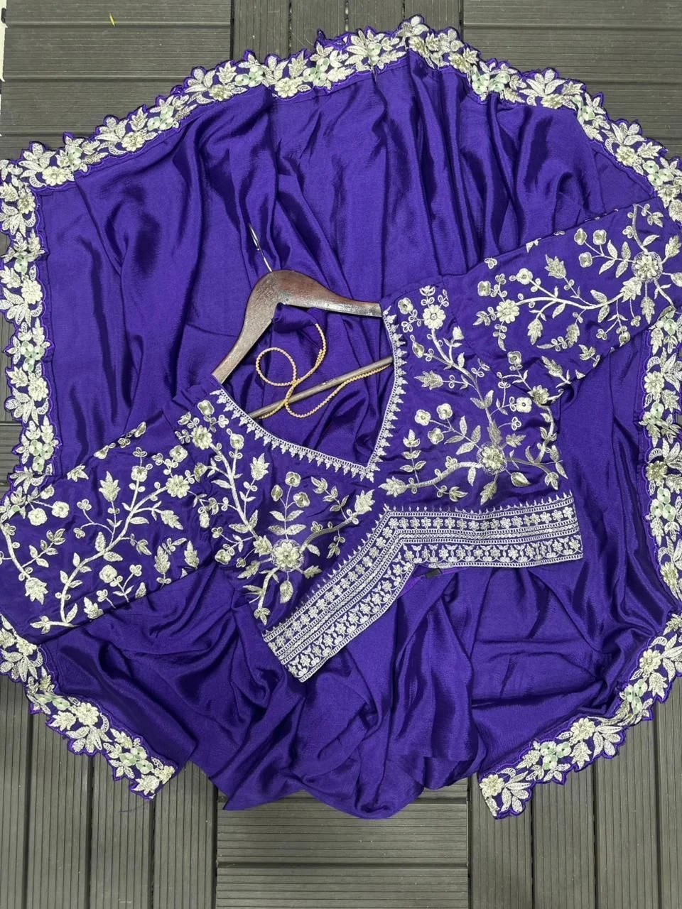 Tryloom Amethyst Designer Embroidered Party Wear Lehenga Choli | Heavy Rangoli Embroidery Lehenga with Chinon Dupatta & Ready-to-Wear Blouse 4