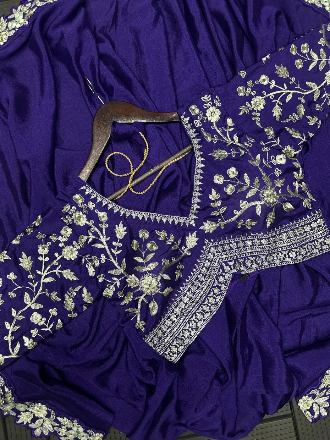 Tryloom Amethyst Designer Embroidered Party Wear Lehenga Choli | Heavy Rangoli Embroidery Lehenga with Chinon Dupatta & Ready-to-Wear Blouse 5