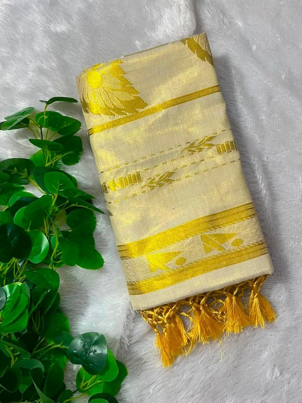 Tryloom Gramam Heritage Pure Cotton Digital Printed Saree | Kerala Village Art Print Premium Cotton Saree | Elegant Everyday Ethnic Wear 1