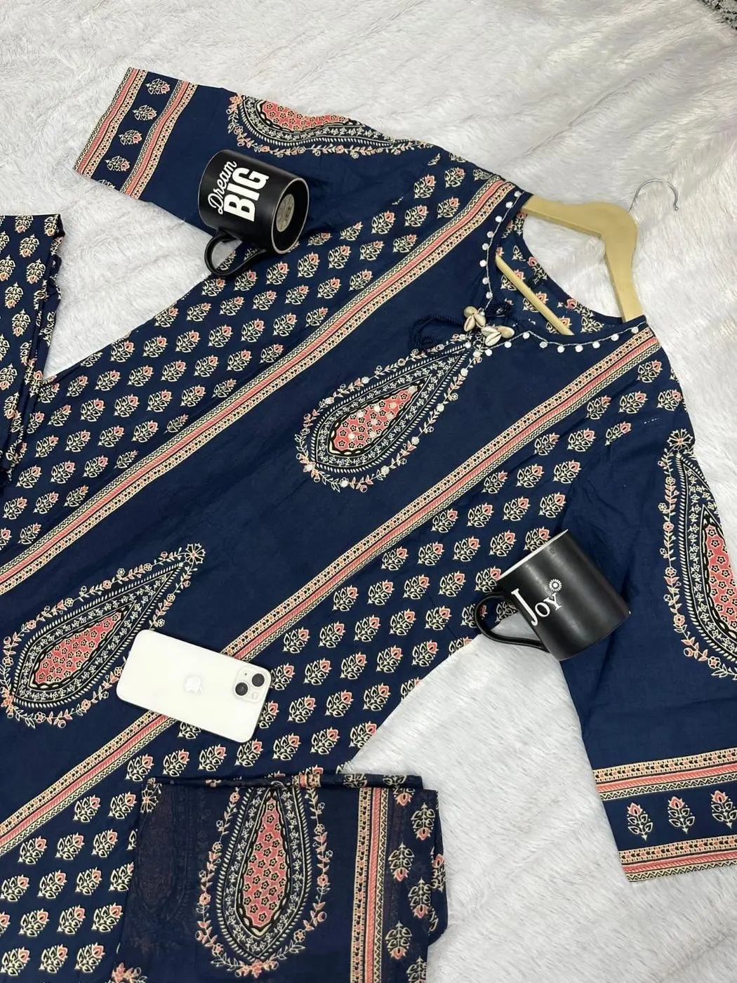 Tryloom Premium Handwork Cotton Kurti Pant with Dupatta Set 2