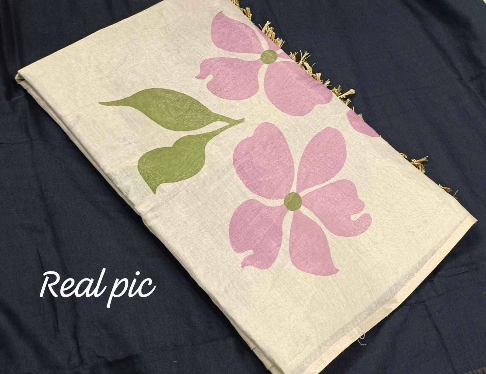 Tryloom Blush Bloom Premium Soft Tissue Silk Floral Saree 4