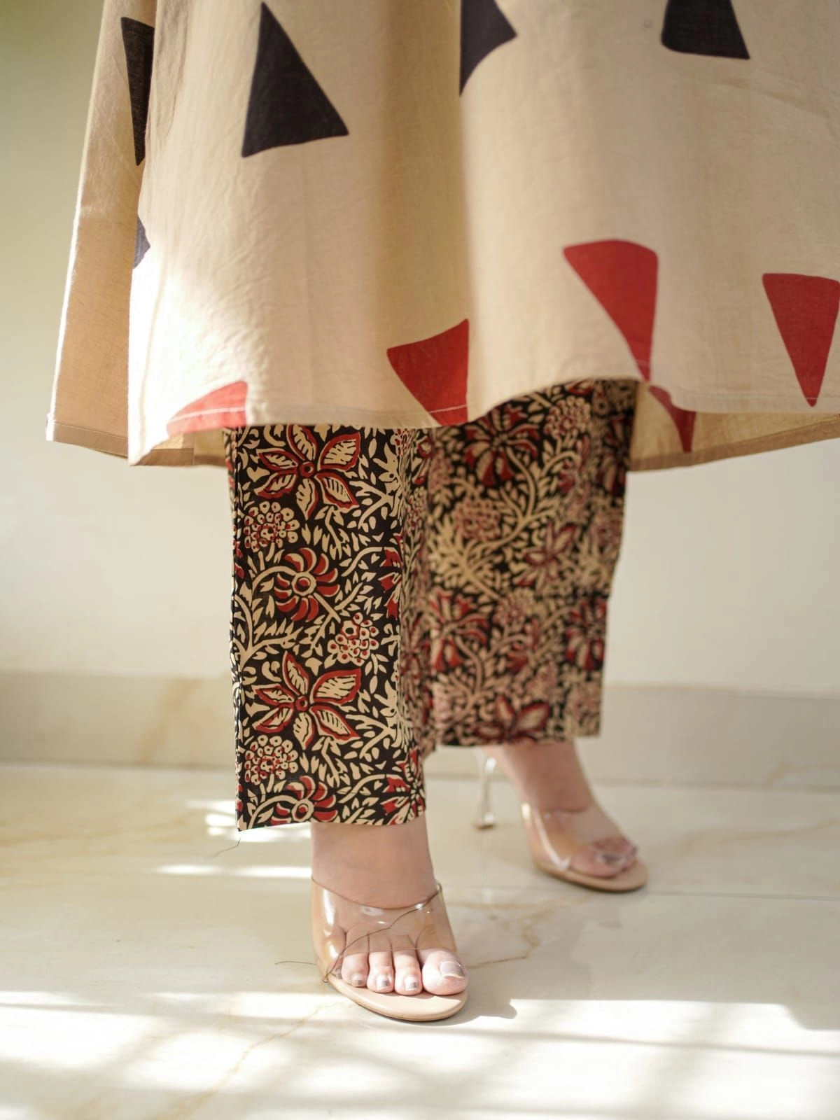 Tryloom Desert Heritage Ajrakh Cotton Suit Set | Premium Kalamkari Print Kurta Pant & Dupatta Set for Women 6
