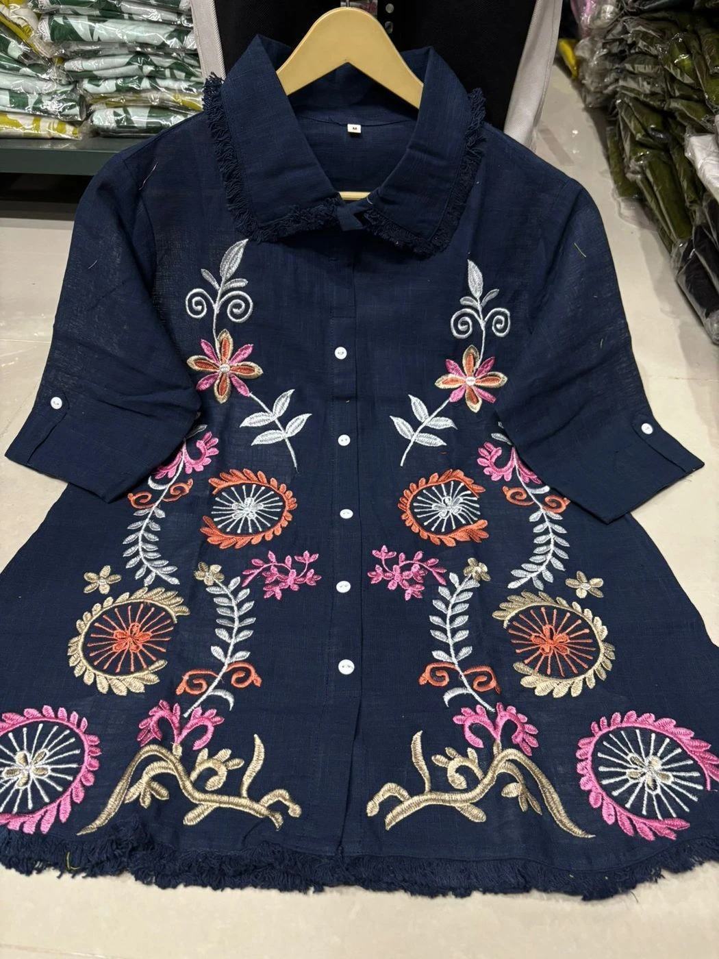 Tryloom Floral Bloom Cotton Flex Embroidered Co-ord Set | Premium Designer Shirt & Pant Set for Women 2