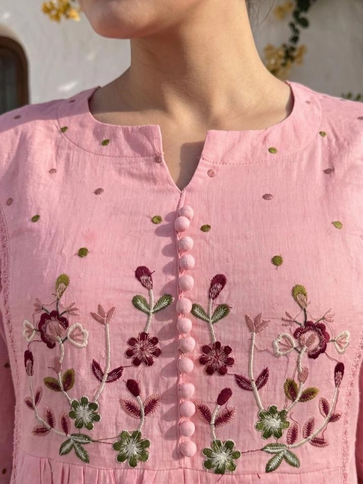 Tryloom Floral Grace Premium Cotton Embroidered Kurta Pant & Dupatta Set | Designer Ethnic Suit for Women 2