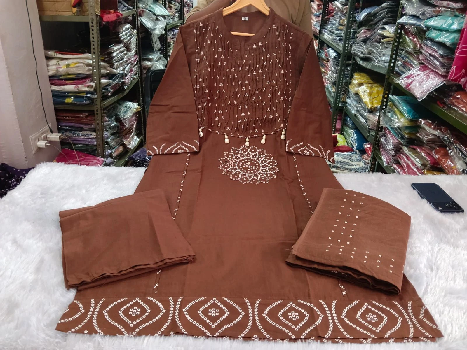 Tryloom Royal Handwork Premium Cotton Kurti Pant Dupatta Set | Designer Ethnic Cotton Suit for Women 3