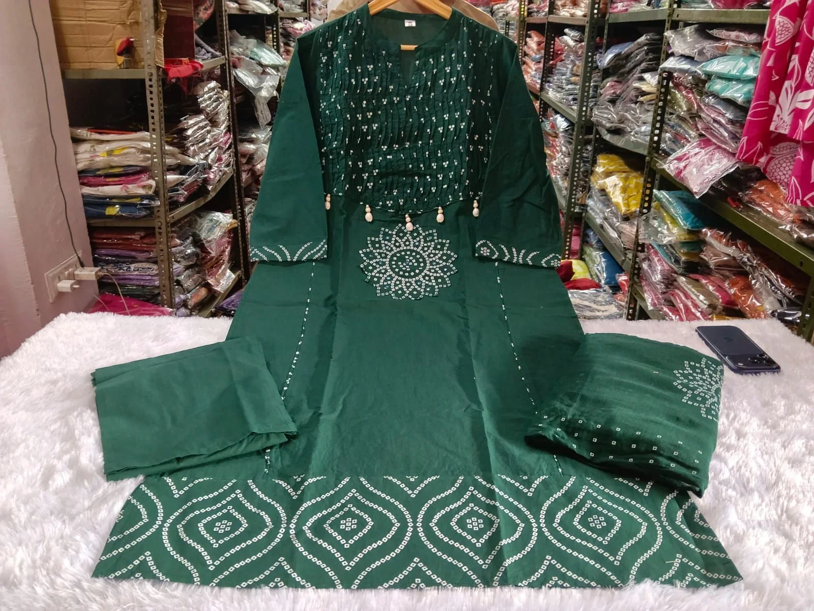 Tryloom Royal Handwork Premium Cotton Kurti Pant Dupatta Set | Designer Ethnic Cotton Suit for Women 3