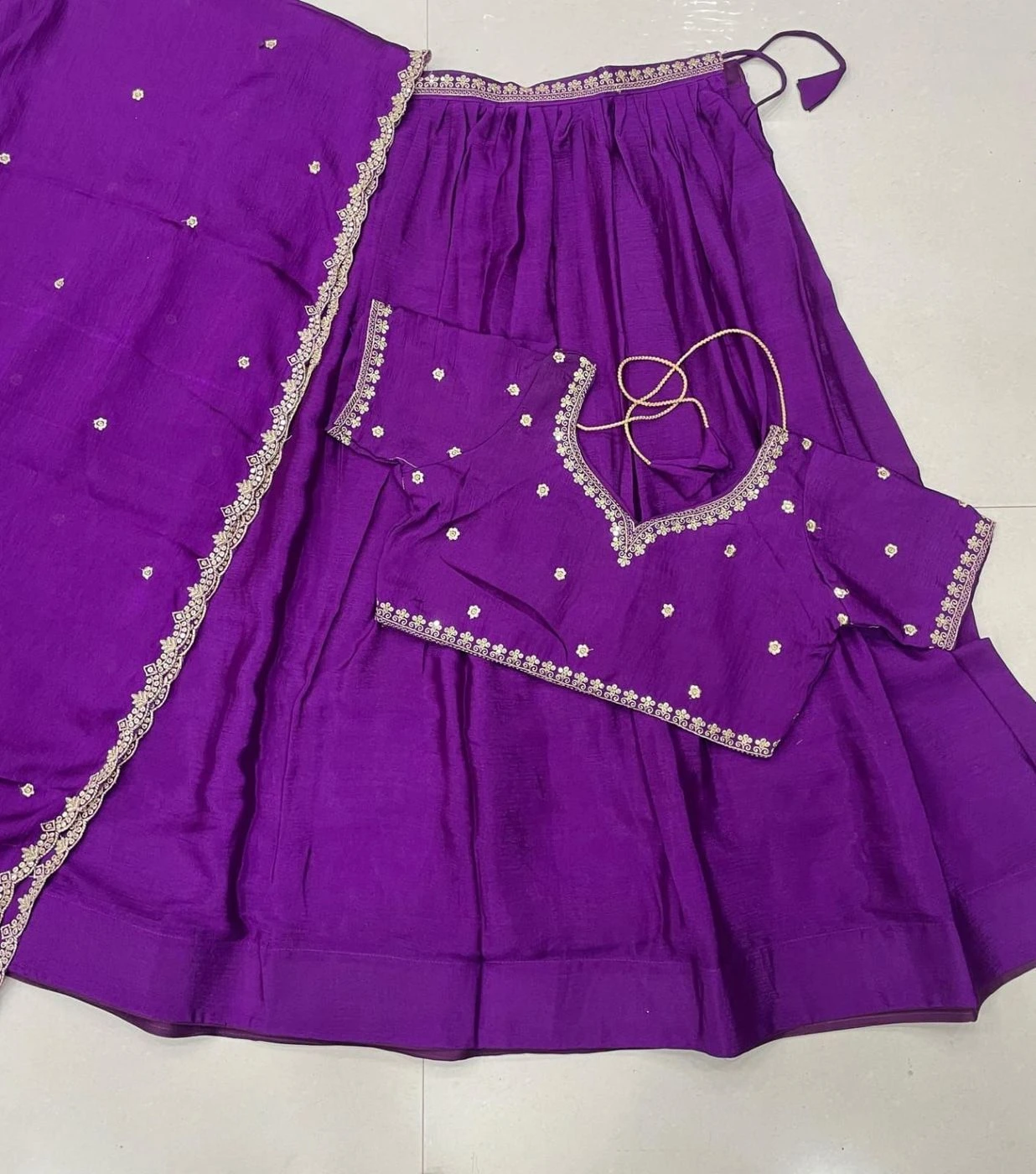Tryloom Royal Chinnon Silk Embroidered Lehenga Choli Set | Premium Designer Festive & Wedding Wear 2
