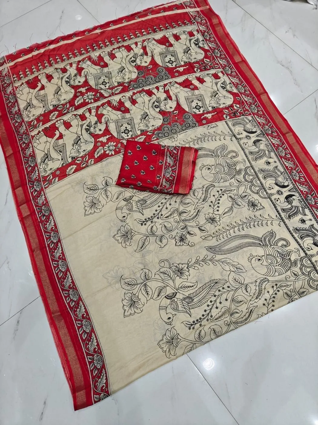 Tryloom Royal Zejuri Heritage Malmal Cotton Saree – Premium Soft Printed Ethnic Saree 5
