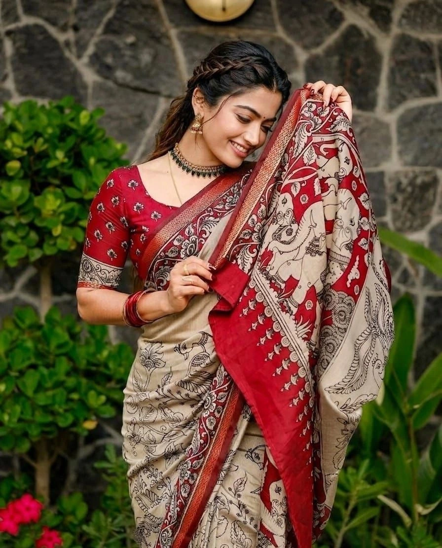 Tryloom Royal Zejuri Heritage Malmal Cotton Saree – Premium Soft Printed Ethnic Saree 3